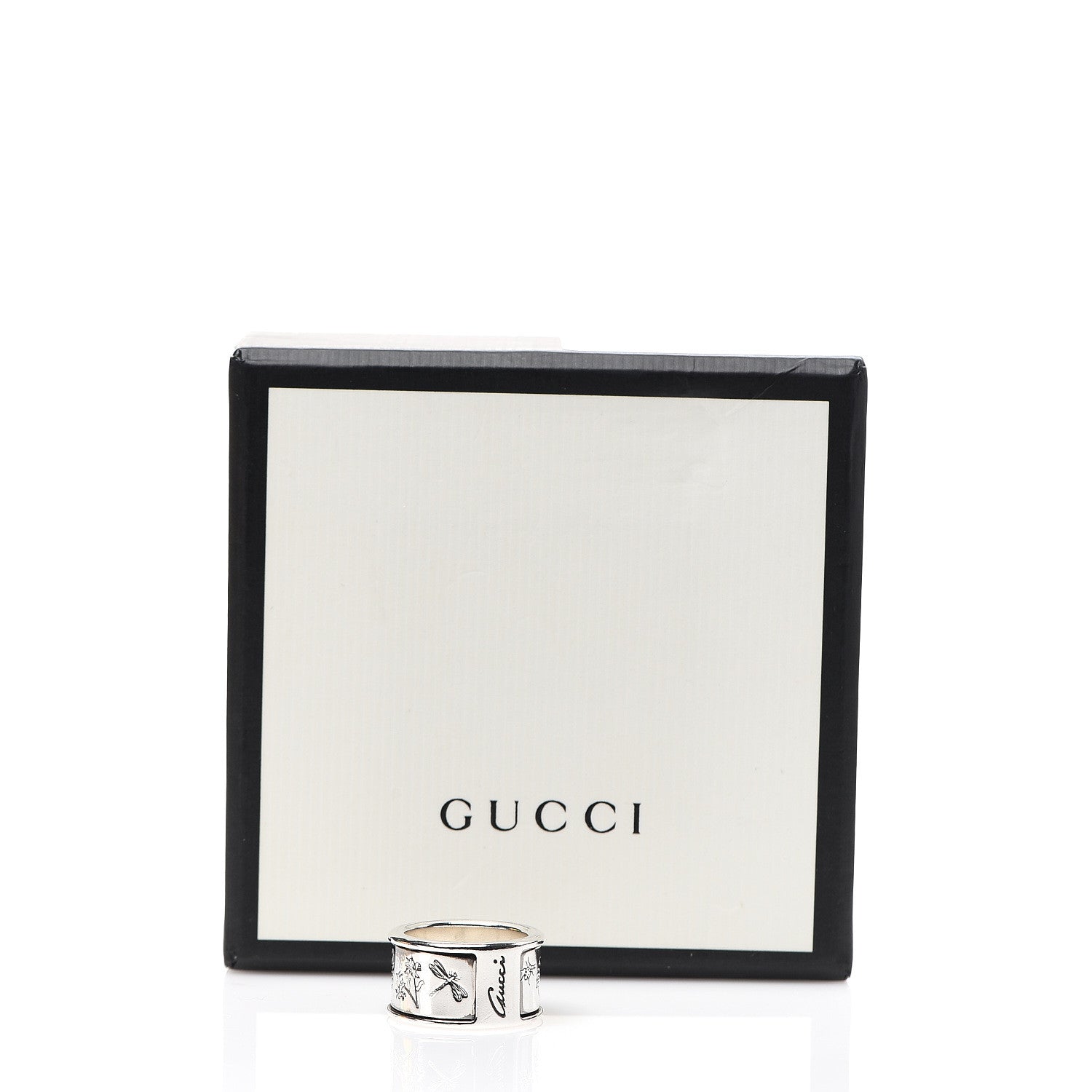 Gucci Sterling Silver Flora Band Ring 50 5.25 5 of 5