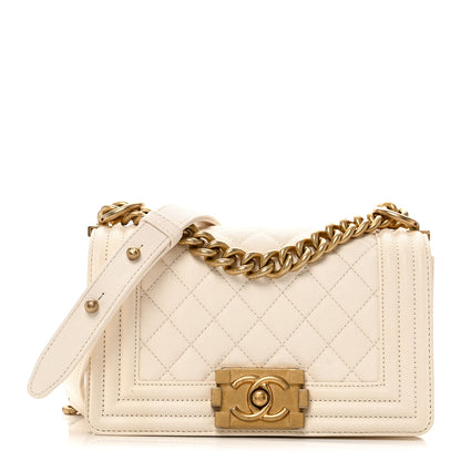 Chanel Caviar Quilted Small Boy Flap White 1 of 11