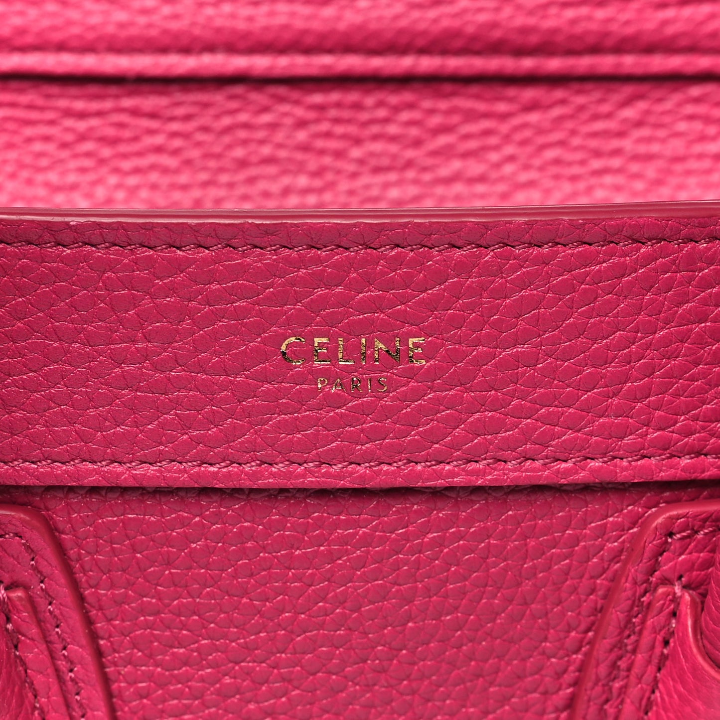 Drummed Calfskin Nano Luggage Fuchsia