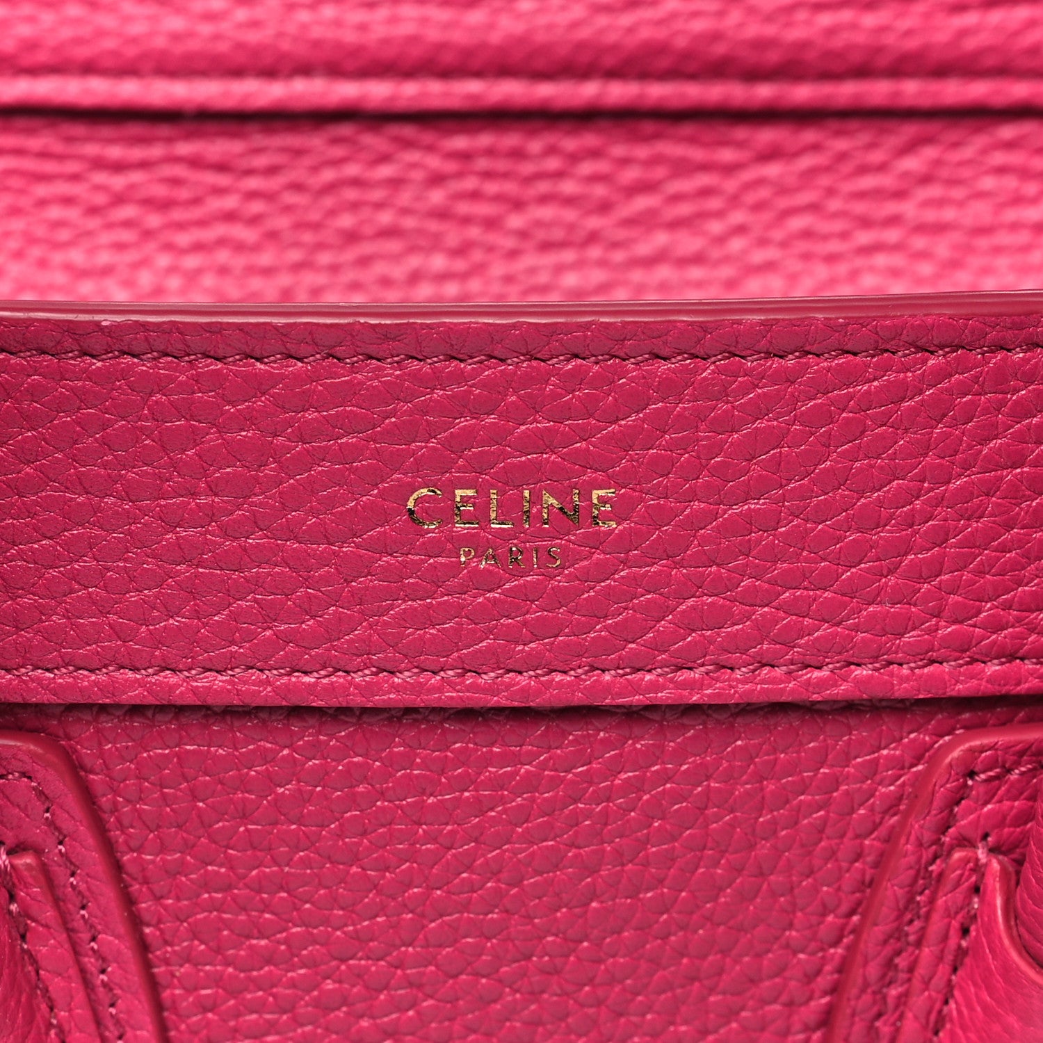 Celine Drummed Calfskin Nano Luggage Fuchsia 6 of 10