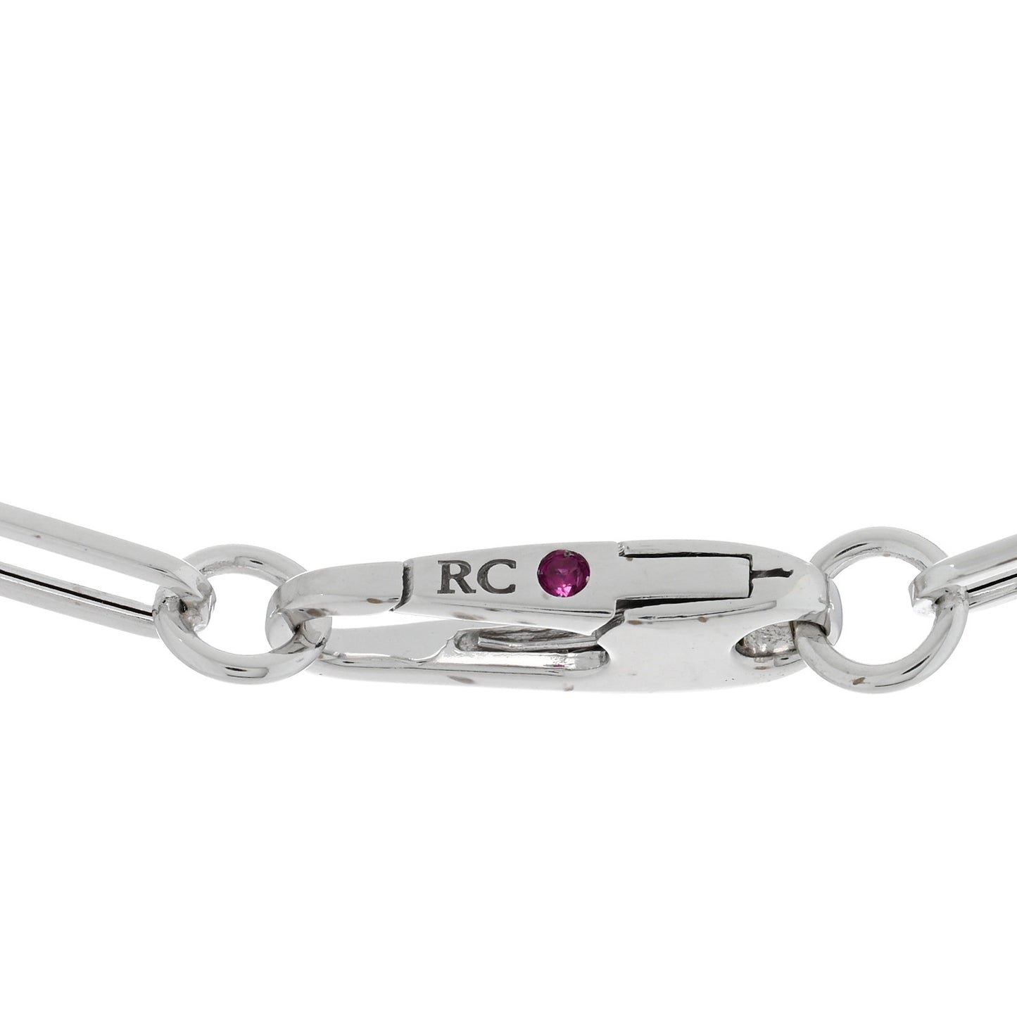 18K White Gold Paper Clip Link Necklace