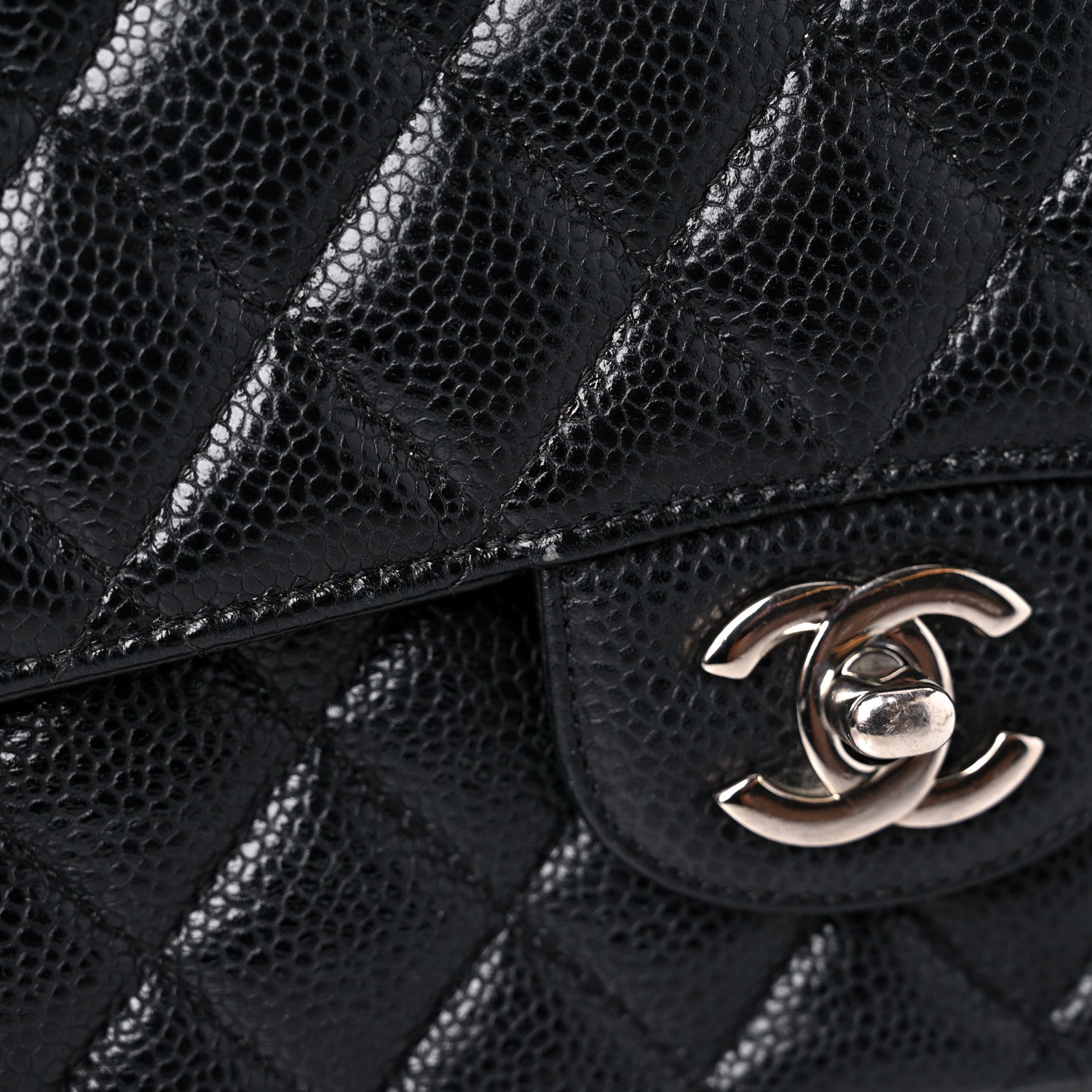 Chanel Caviar Quilted Medium Double Flap Black 19 of 22