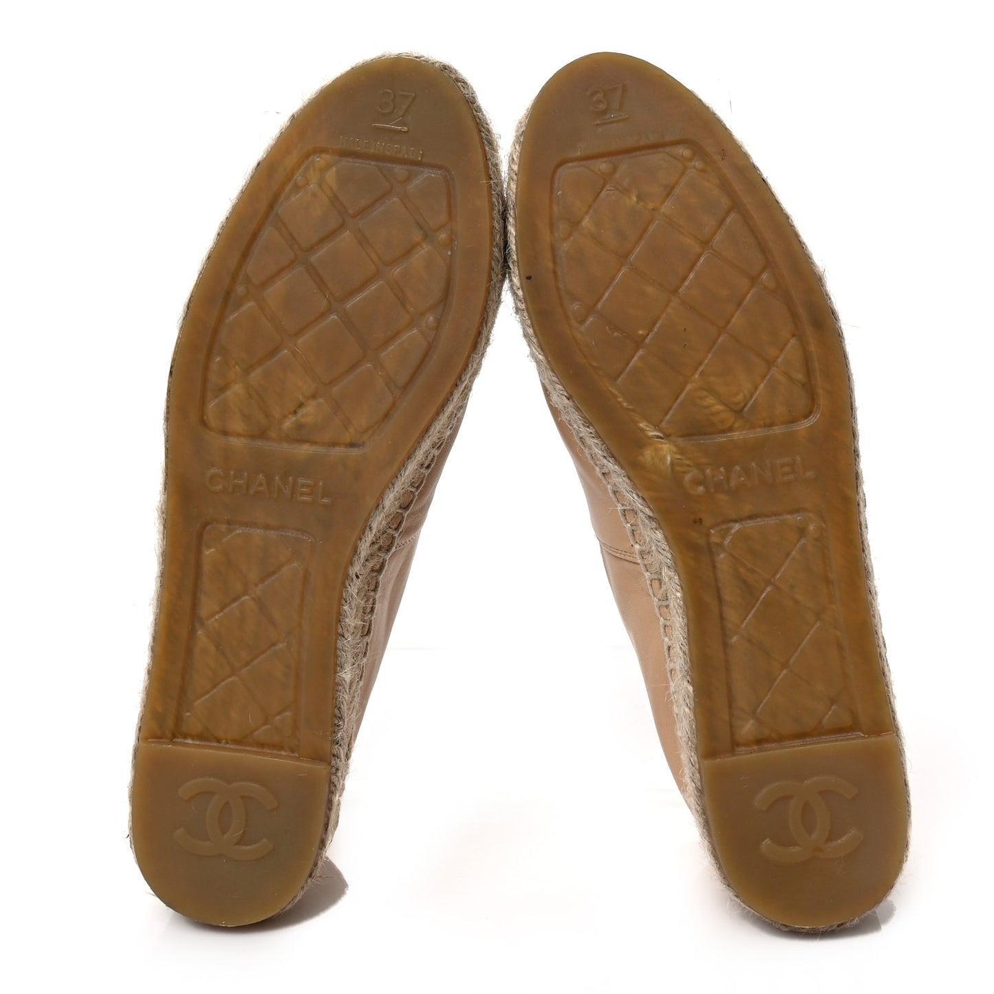 Lambskin CC Espadrilles 37 Beige Black