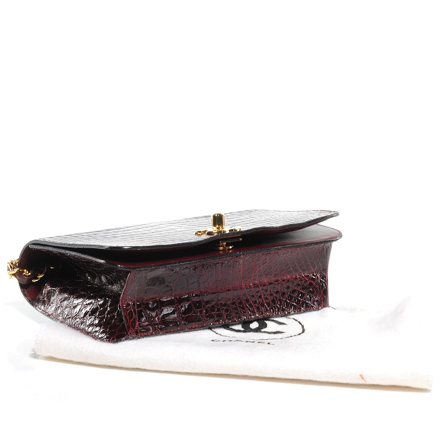 Crocodile Evening Flap Bordeaux