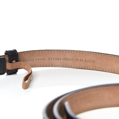 Gucci Calfskin Crystal Interlocking G Belt 95 38 Black 6 of 7