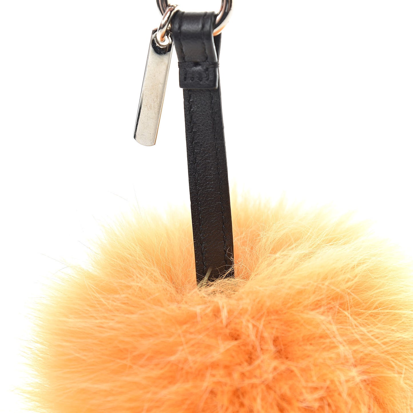 Fox Fur Pom Pom Bag Charm Orange