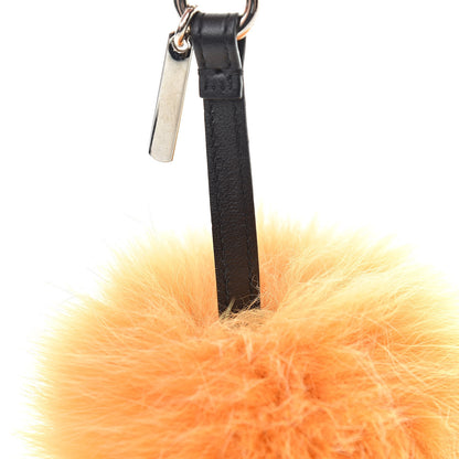 Fendi Fox Fur Pom Pom Bag Charm Orange 3 of 4