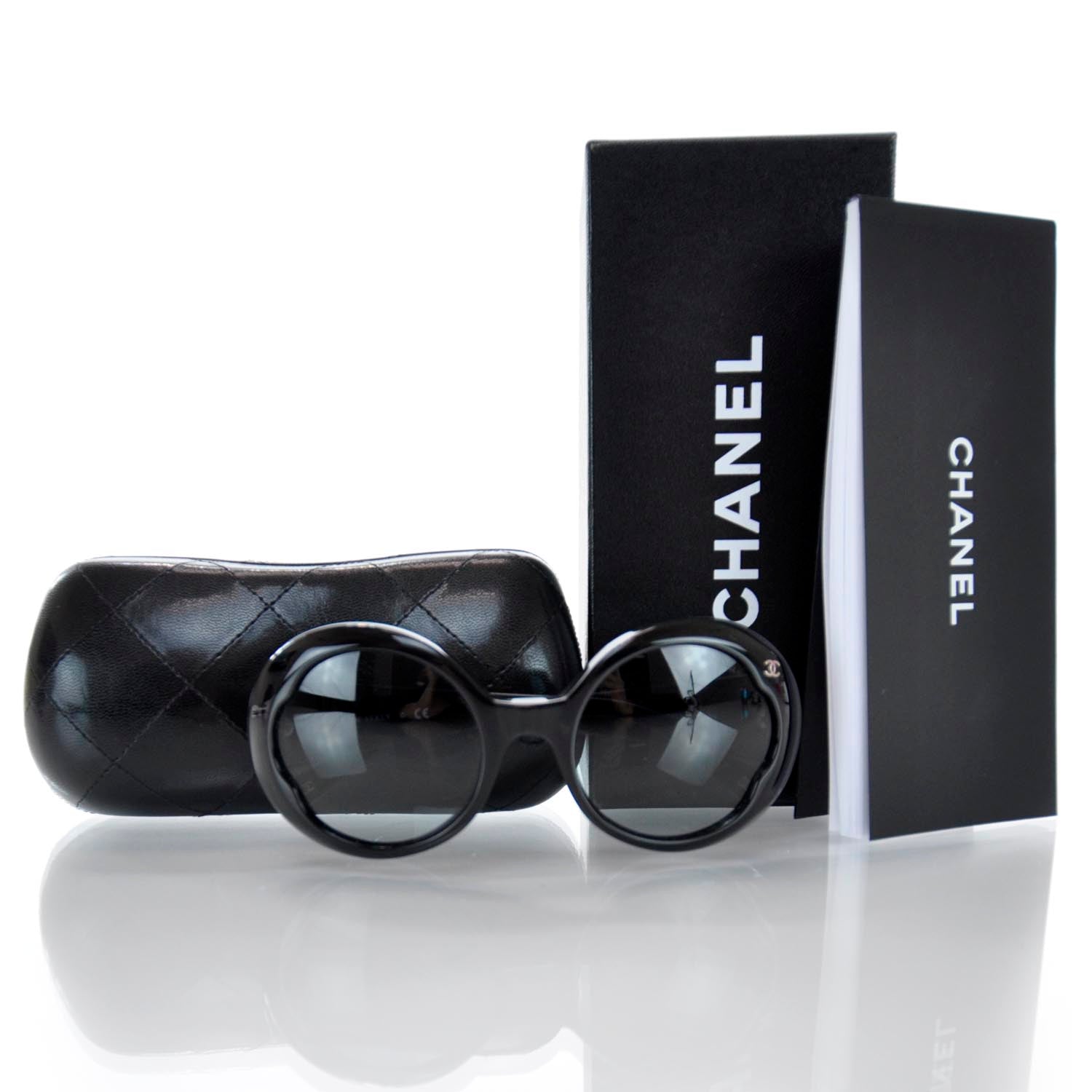 Chanel Acetate CC Logo Round Sunglasses 5154 Black 8 of 8