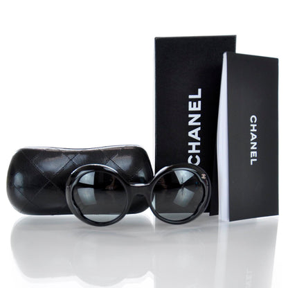 Chanel Acetate CC Logo Round Sunglasses 5154 Black 8 of 8