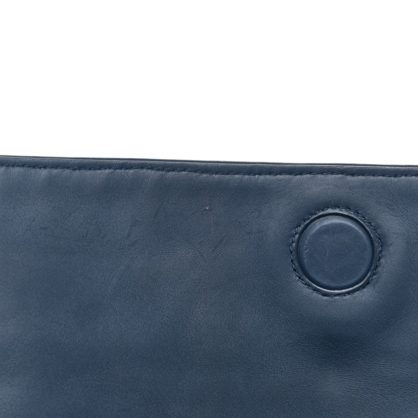 Nappa Intrecciato Flap Clutch Blue