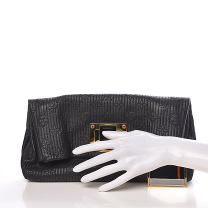Louis Vuitton Calfskin Quilted Monogram Altair Clutch Black 2 of 6