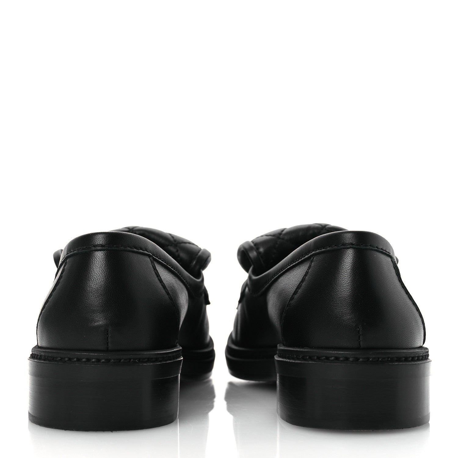 Chanel Lambskin Quilted CC Turnlock Loafers 37.5 Black 6 of 12