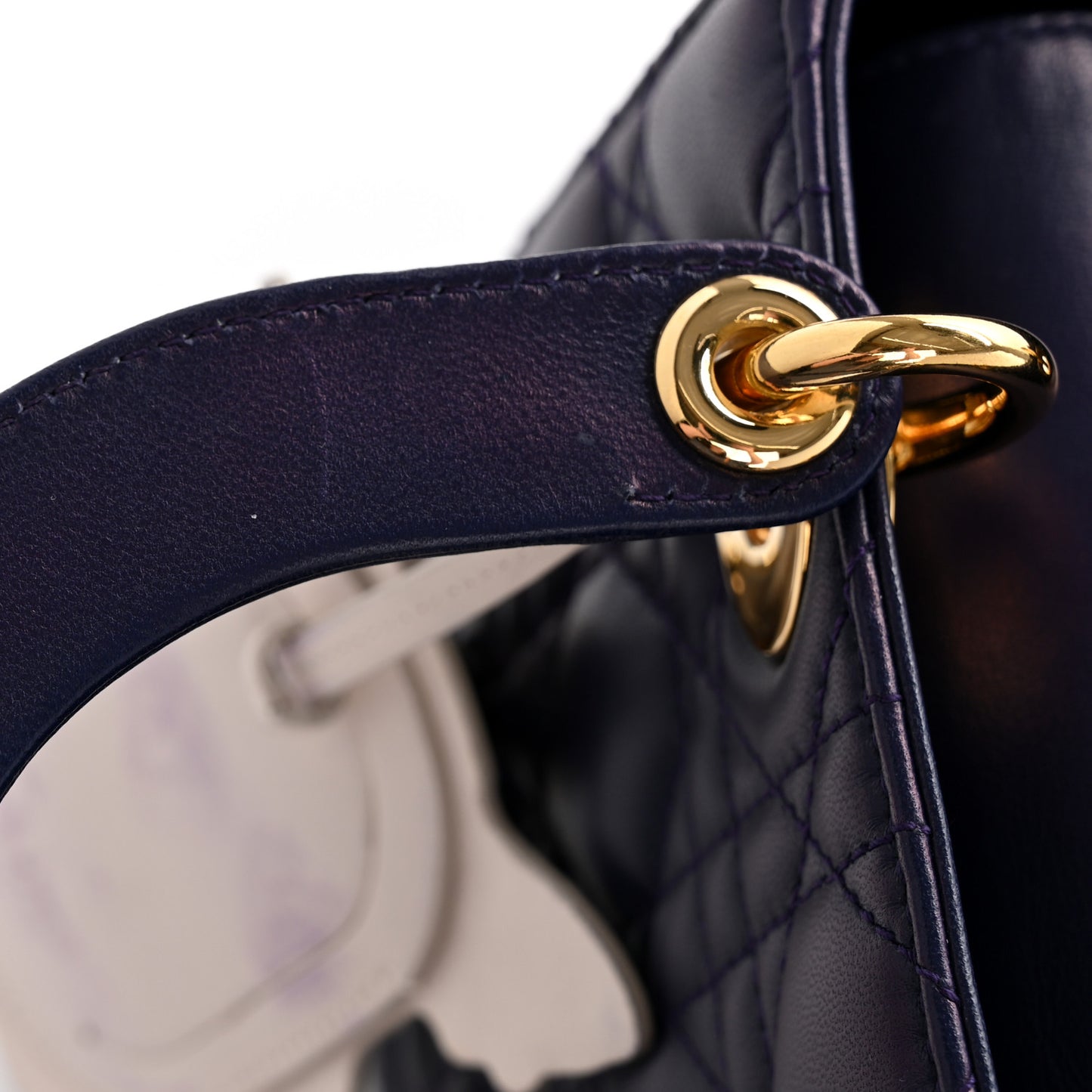 Lambskin Cannage Small Jeweled Owl Lady Dior Blue