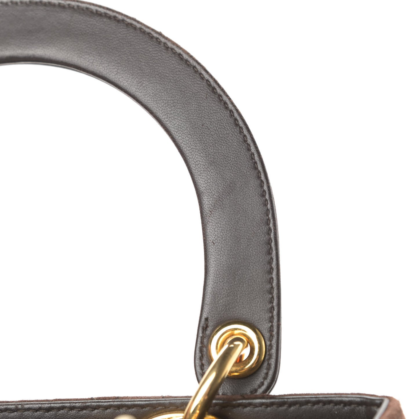 Suede Cannage Medium Lady Dior Brown