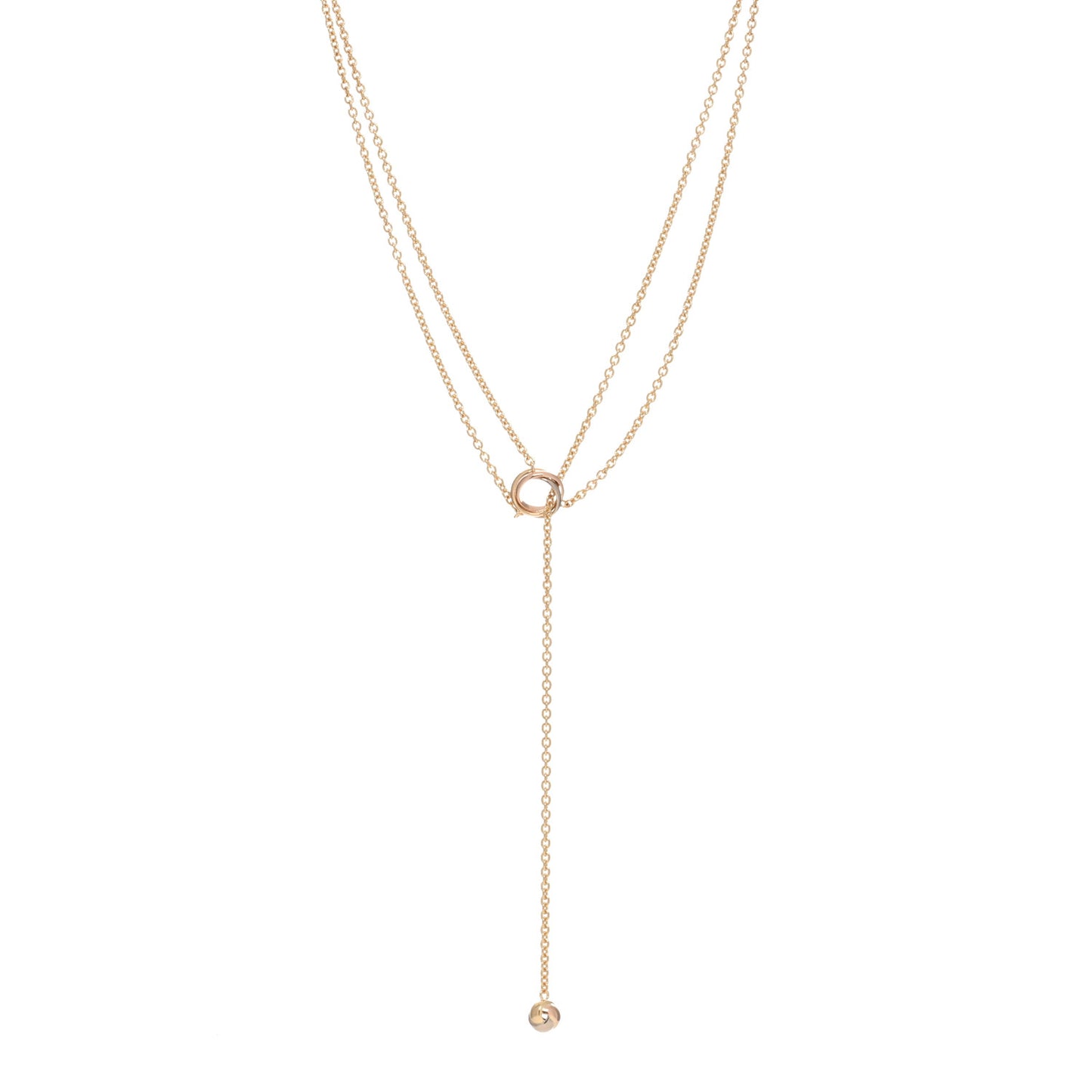18K Pink Yellow White Gold Baby Trinity Pampilles Necklace