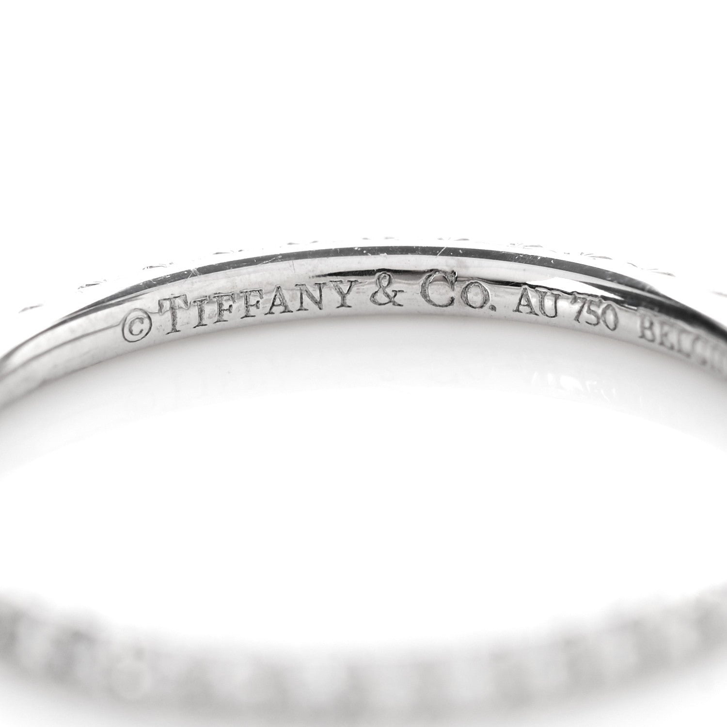 Tiffany 18K White Gold Diamond Metro Band Ring 49 5 4 of 5
