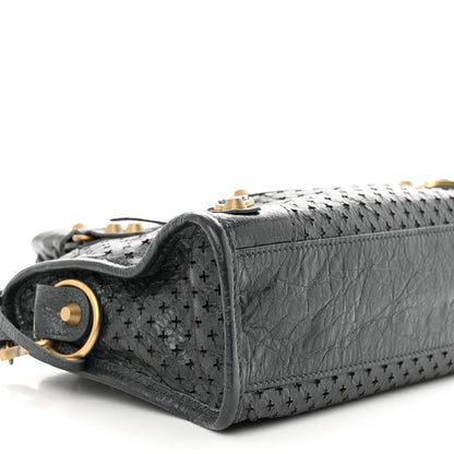 Balenciaga Agneau Stadio Laser Cut Cross Classic Gold Hardware Mini City Anthracite 9 of 10