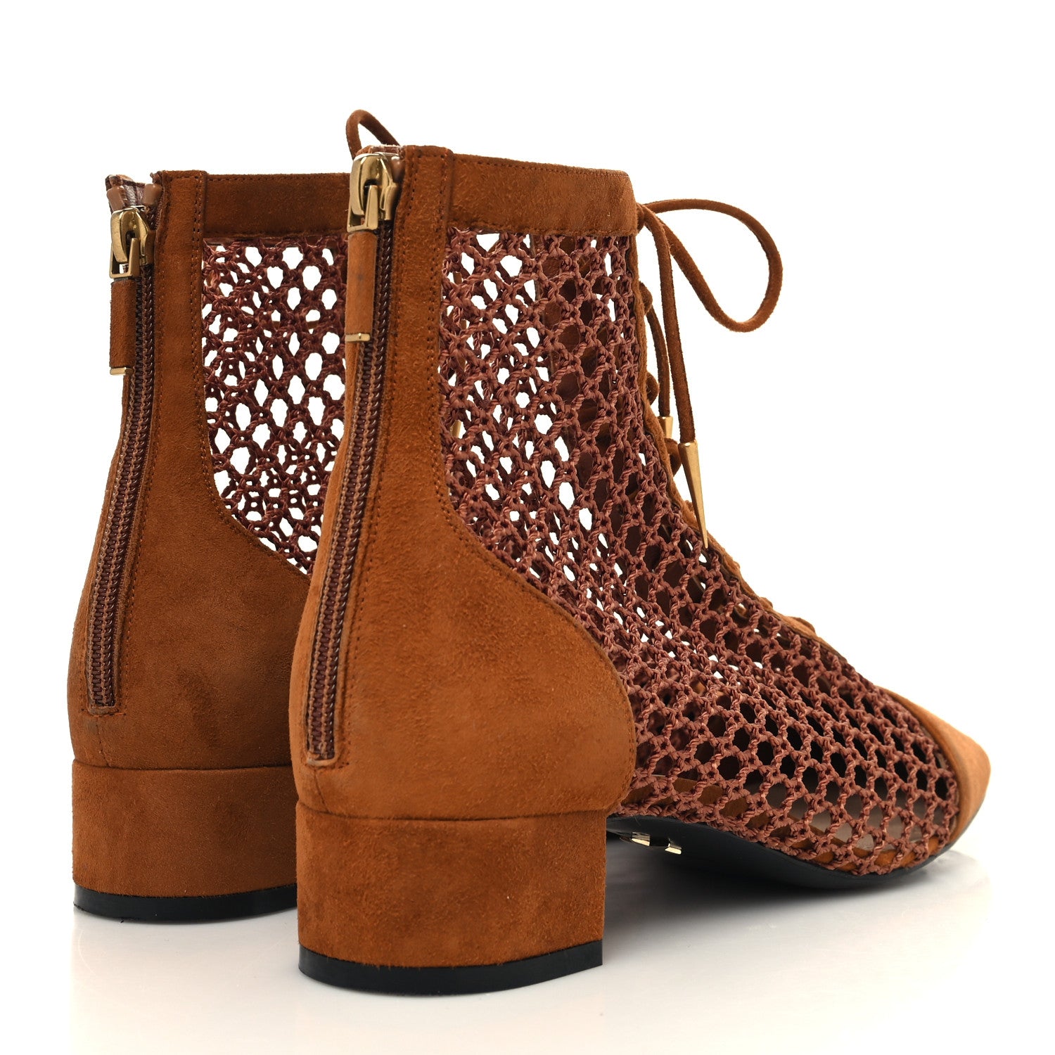 Christian Dior Suede Resille Naughtily-D 30mm Ankle Boots 37.5 Golden Brown 4 of 9