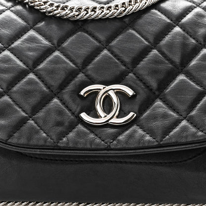 Chanel Washed Lambskin Quilted Bijoux Chain Accordion Flap Black 11 of 13