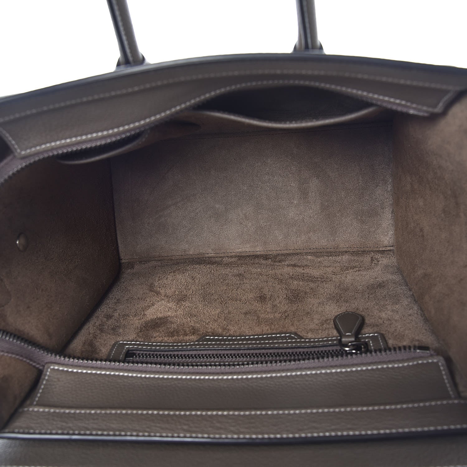 Celine Drummed Calfskin Micro Luggage Souris 8 of 8