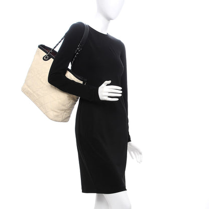 Chanel Grained Calfskin Quilted Large Daily Shopping Tote Dark White 2 of 8