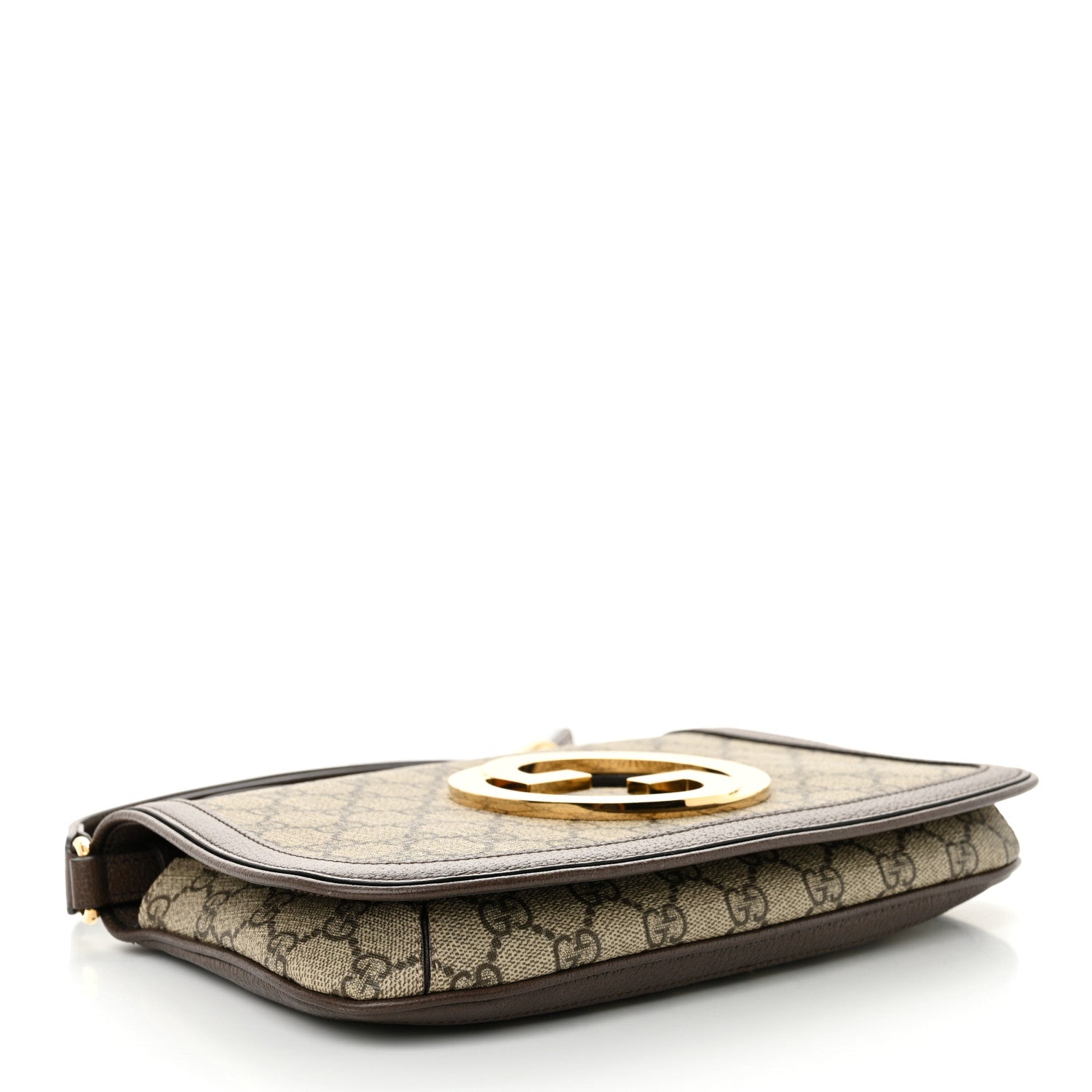 Gucci GG Supreme Monogram Textured Dollar Calfskin Blondie Chain Shoulder Flap Bag Beige Ebony New Acero 4 of 10