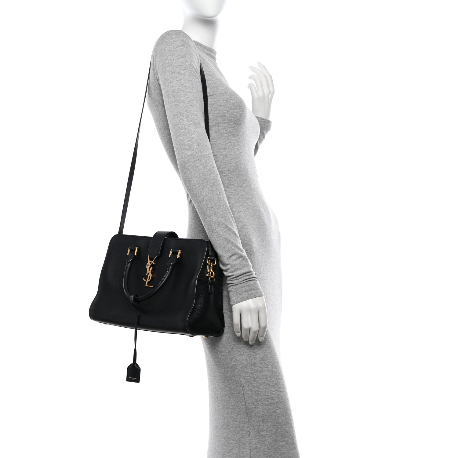 Saint Laurent Calfskin Monogram Baby Cabas Black 2 of 20