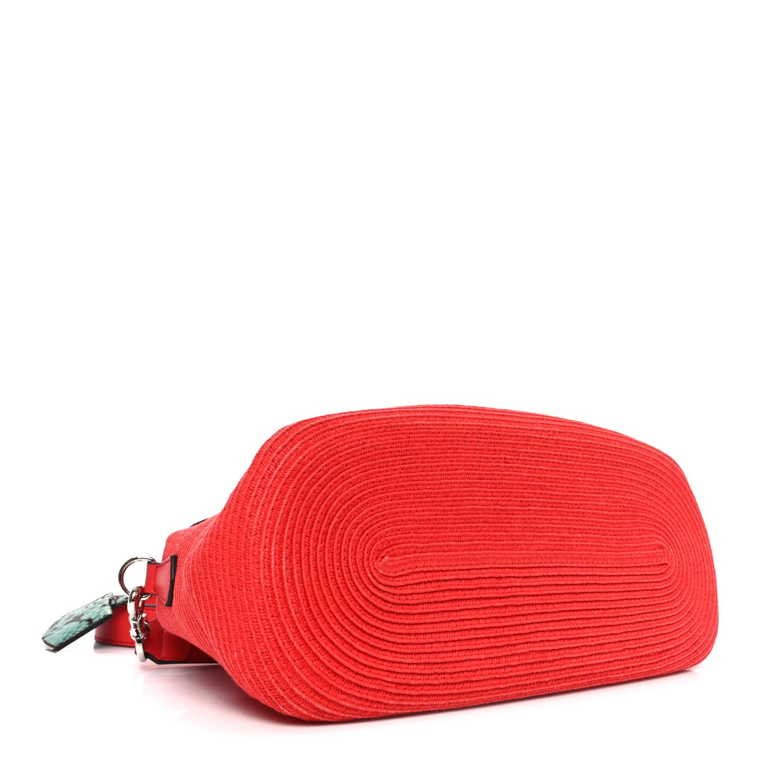 Fendi Straw Paper Vitello Dolce Elaphe Medium By The Way Boston Bag Corallo Antigua 4 of 10
