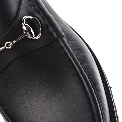 Gucci Laredo Calfskin Mens Horsebit Loafers 9.5 Black 9 of 11