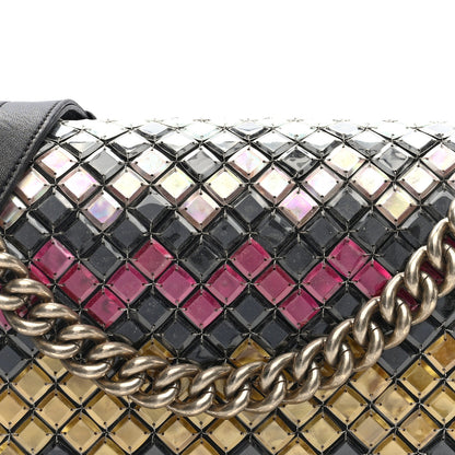 Chanel Lambskin Tile Embroidered Medium Brasserie Mosaic Boy Flap Black Multicolor 8 of 10