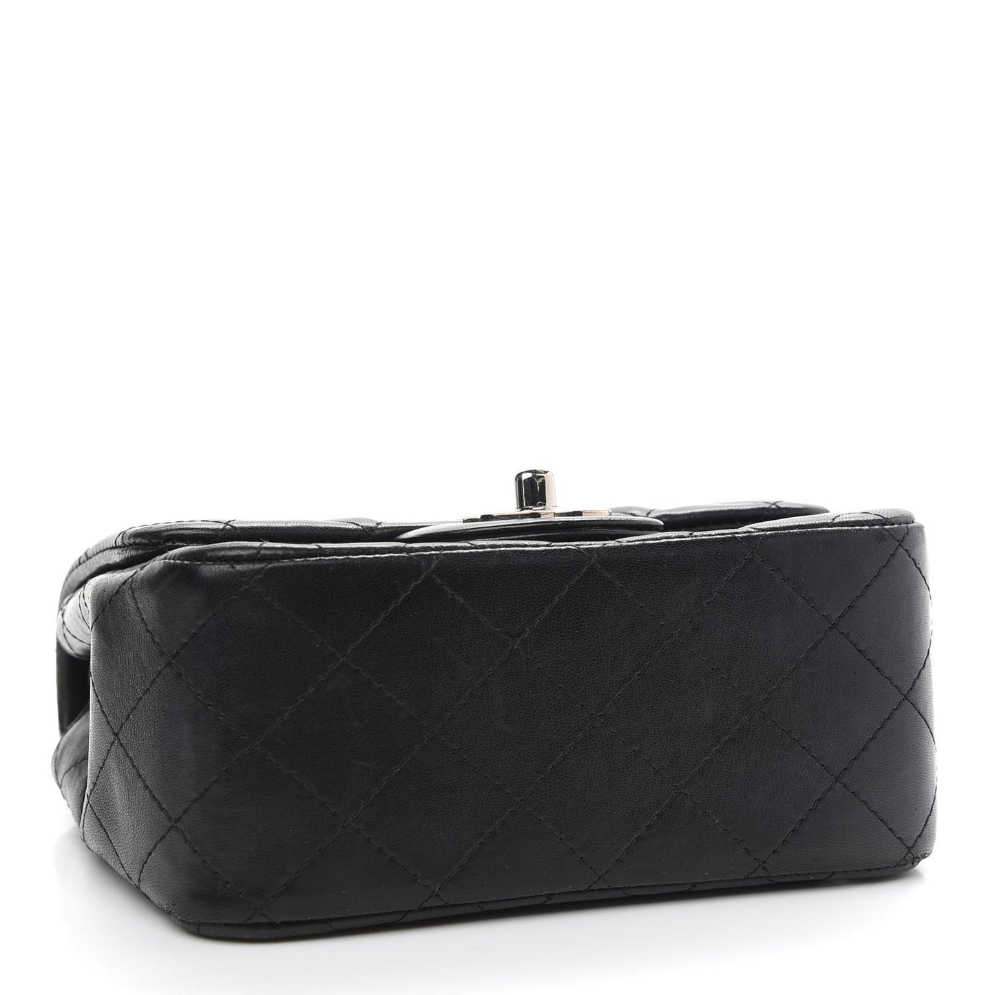 Lambskin Quilted Mini Square Flap Black
