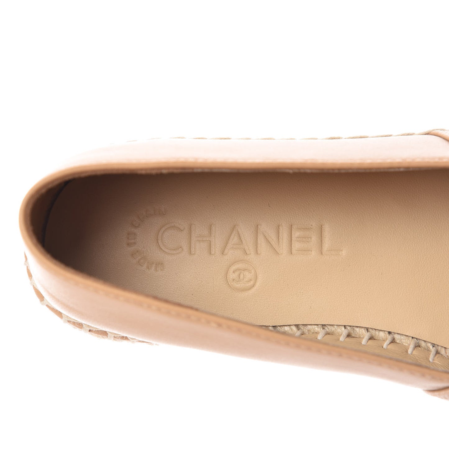 Lambskin CC Espadrilles 39 Beige Black