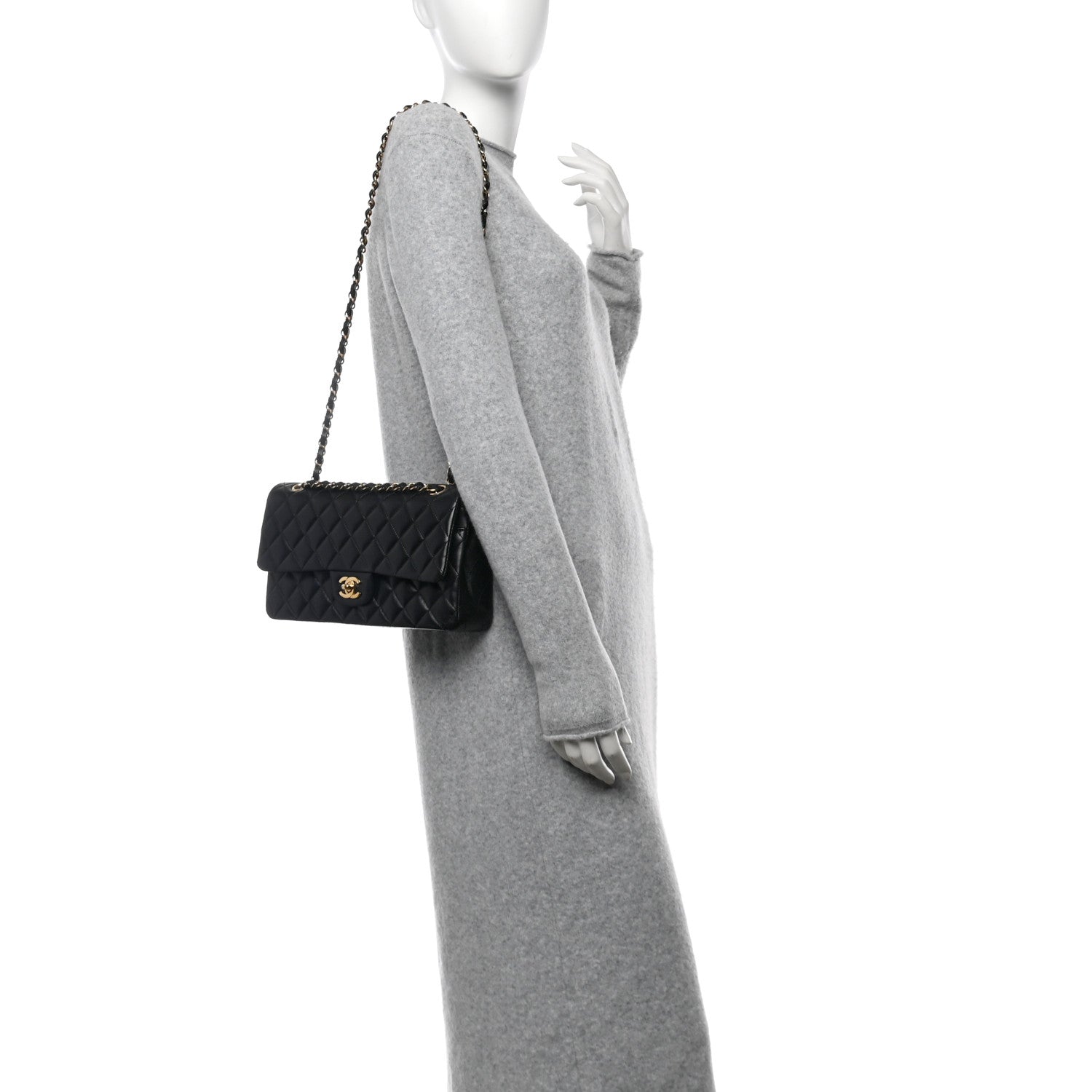 Chanel Lambskin Quilted Medium Double Flap Black 3 of 14