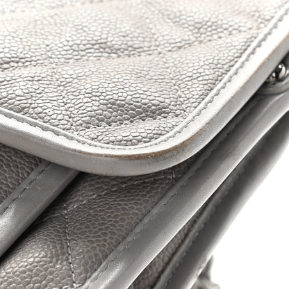 Chanel Caviar Quilted Medium French Riviera Flap Light Grey 16 of 18