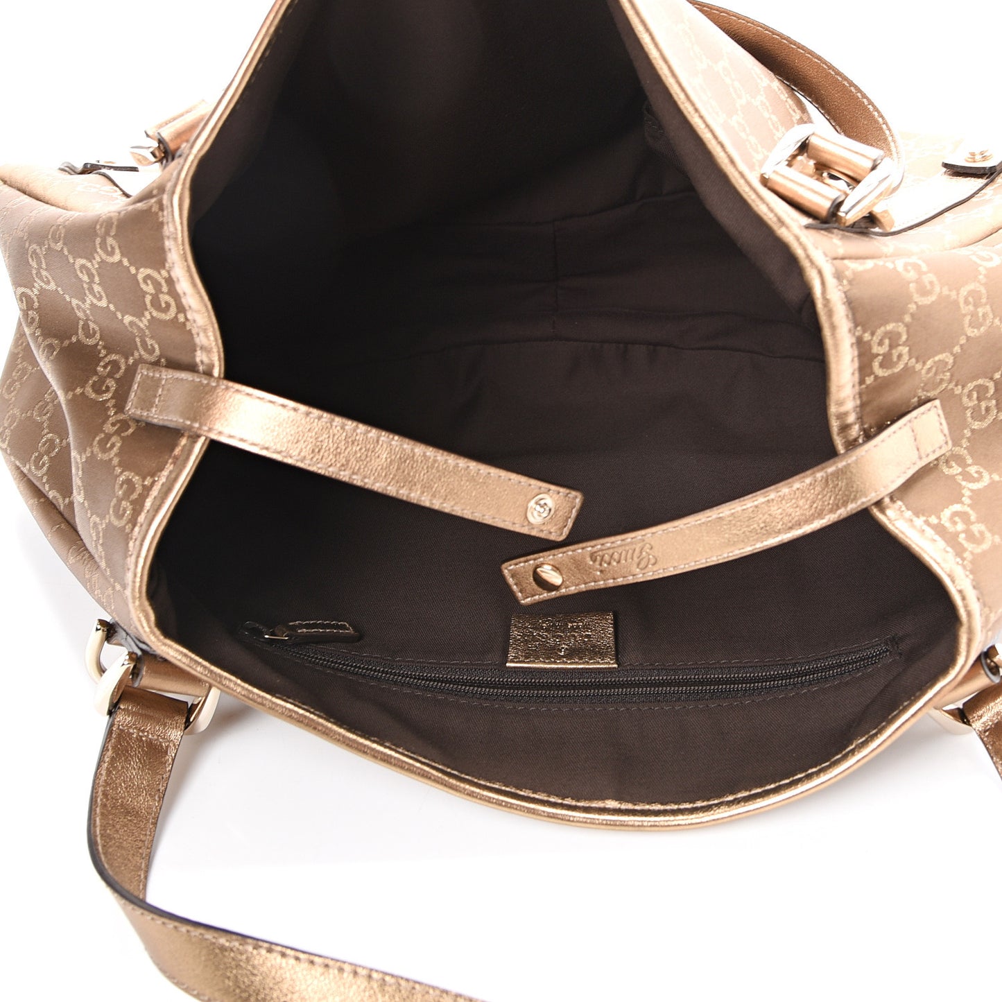 Satin Monogram Medium Abbey Shoulder Bag Bronze