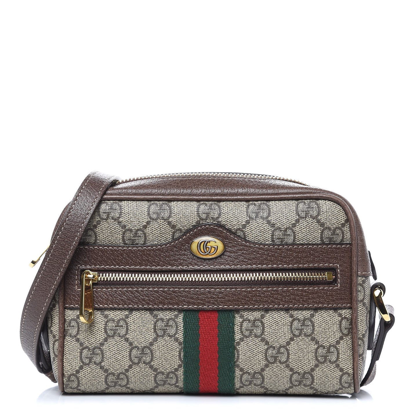 GG Supreme Monogram Web Mini Ophidia Shoulder Bag Brown