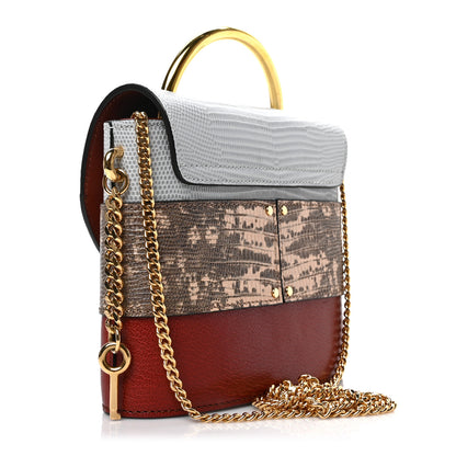 Chloe Calfskin Lizard Embossed Small Aby Lock Sepia Brown 3 of 8