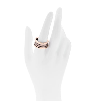 Bulgari 18K Rose Gold Bronze Cermet B.Zero1 Roma Four-Band Ring 61 9.5 2 of 6