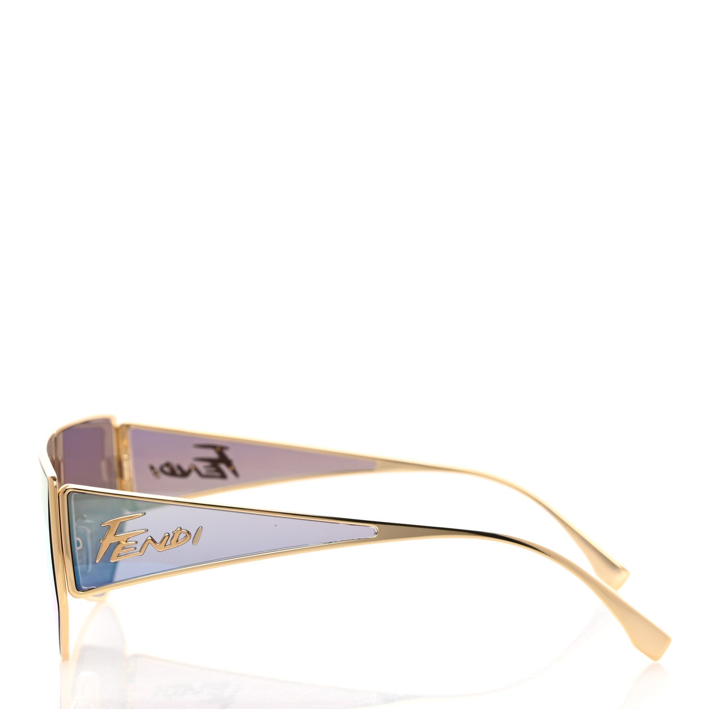 Metal Disco Geometric Sunglasses FE 40051/U Gold Blue Mirror