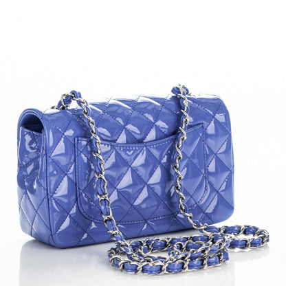 Chanel Patent Calfskin Quilted Mini Rectangular Flap Blue 3 of 7