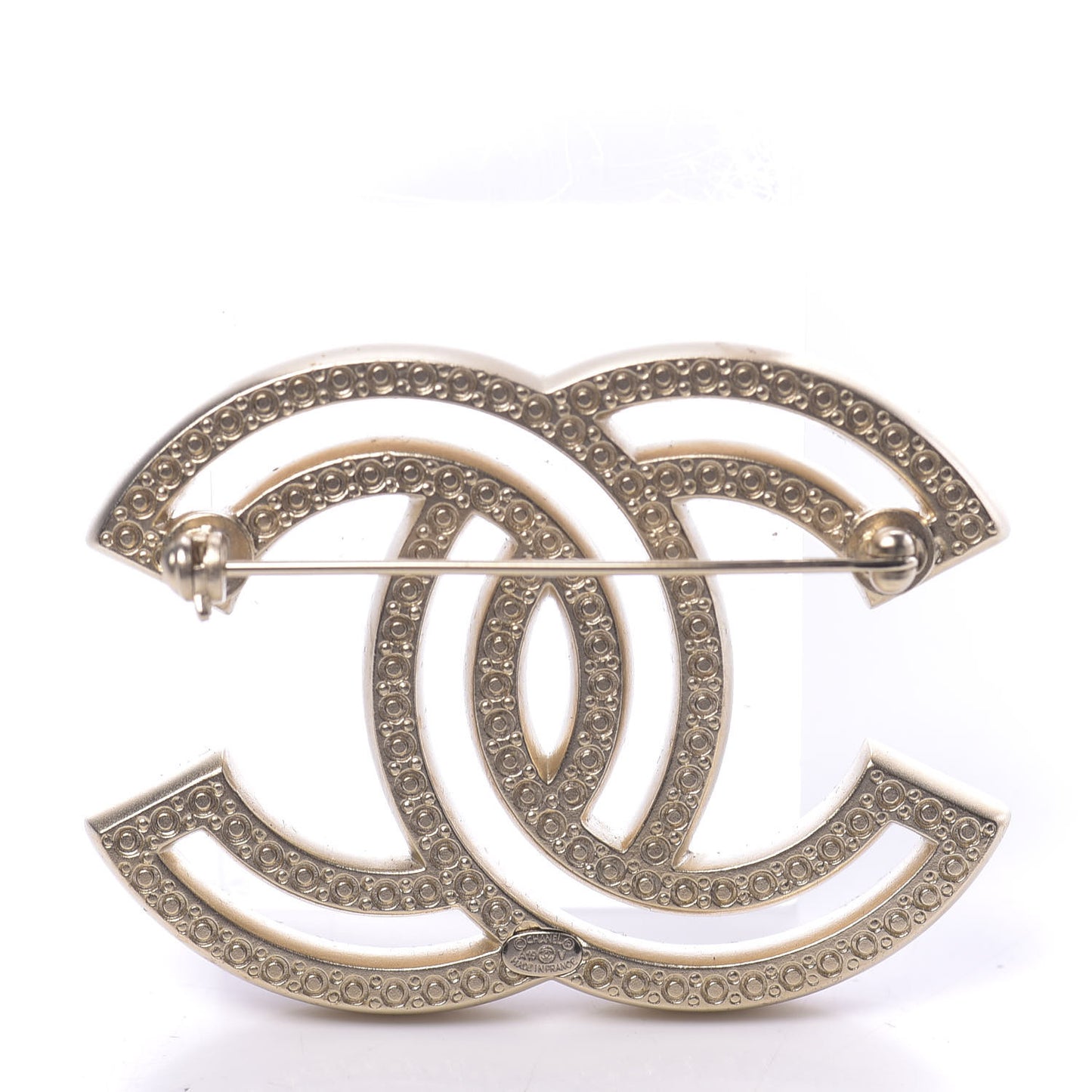 Crystal CC Brooch Light Gold
