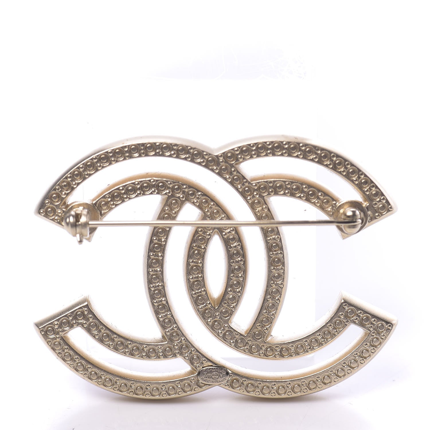 Chanel Crystal CC Brooch Light Gold 3 of 5