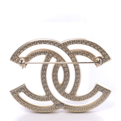 Chanel Crystal CC Brooch Light Gold 3 of 5
