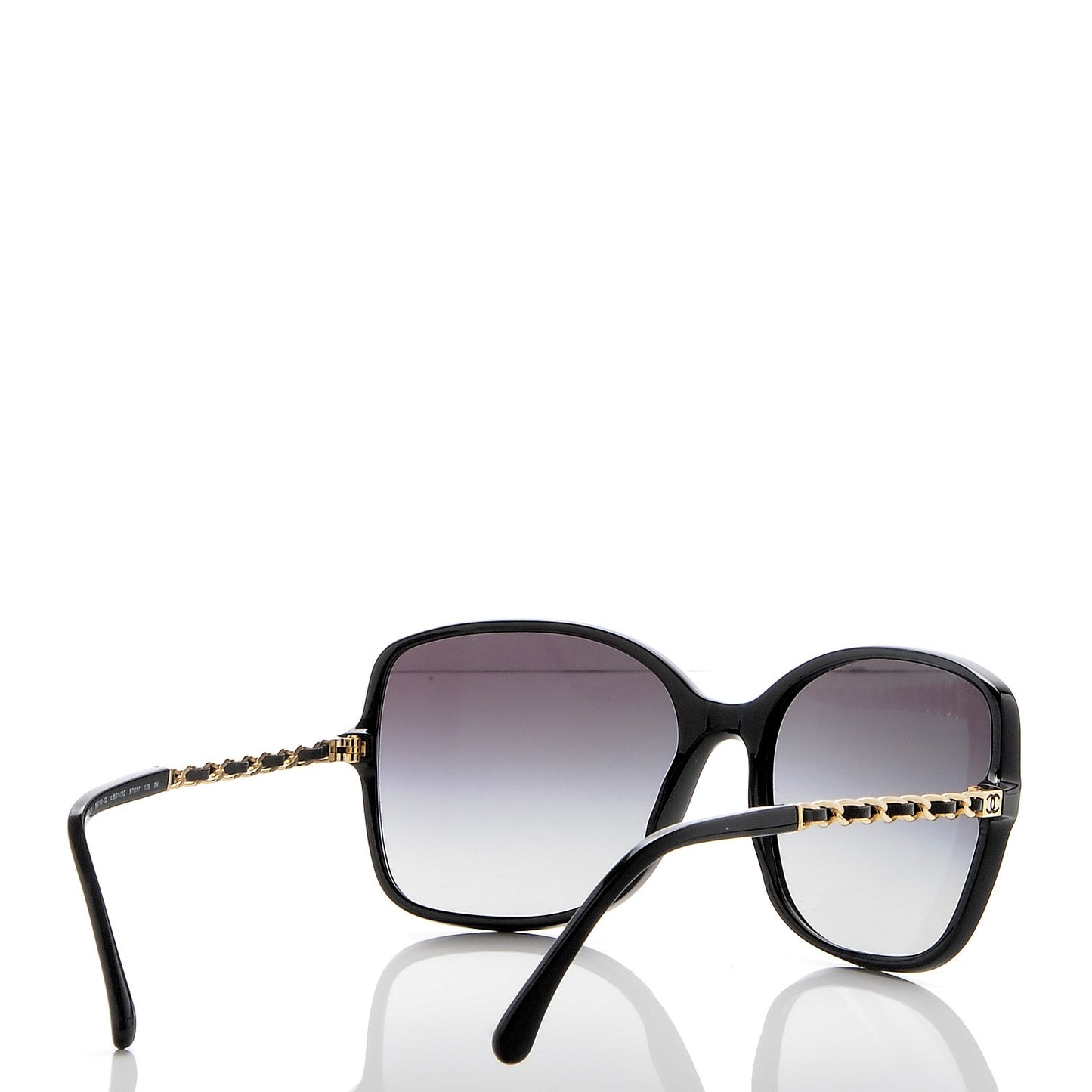 Lambskin Square Chain Sunglasses 5210-Q Black