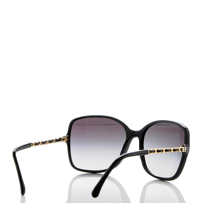 Chanel Lambskin Square Chain Sunglasses 5210-Q Black 4 of 9