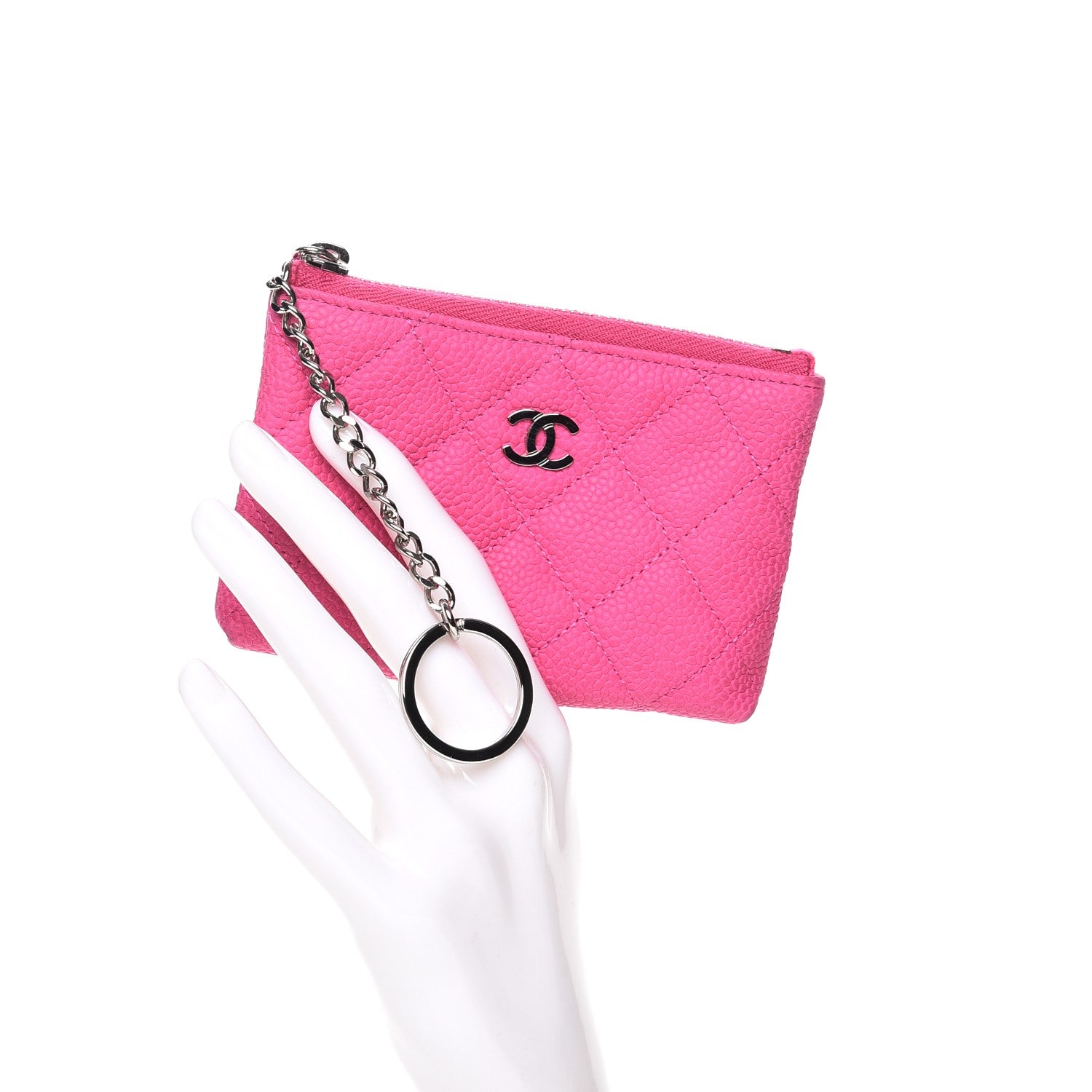 Chanel Iridescent Caviar Quilted Key Holder Case Pink 2 of 11