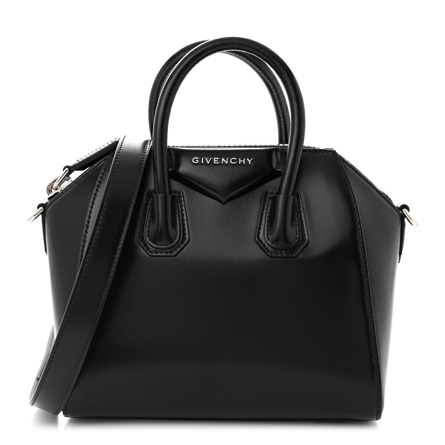 Shiny Lord Calfskin Mini Antigona Black