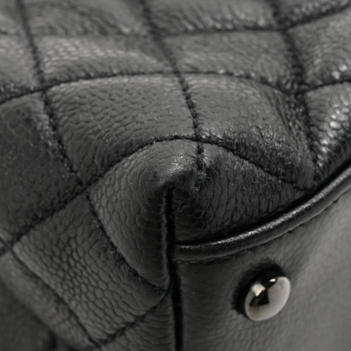 Caviar Quilted Small Coco Handle Flap So Black