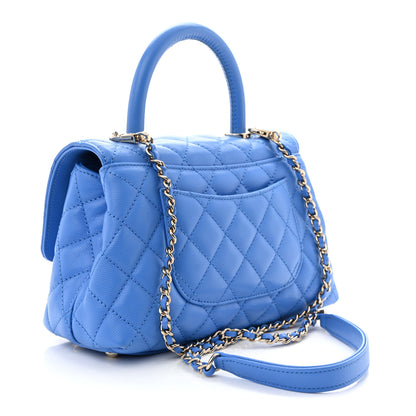 Chanel Caviar Quilted Mini Coco Handle Flap Blue 3 of 10