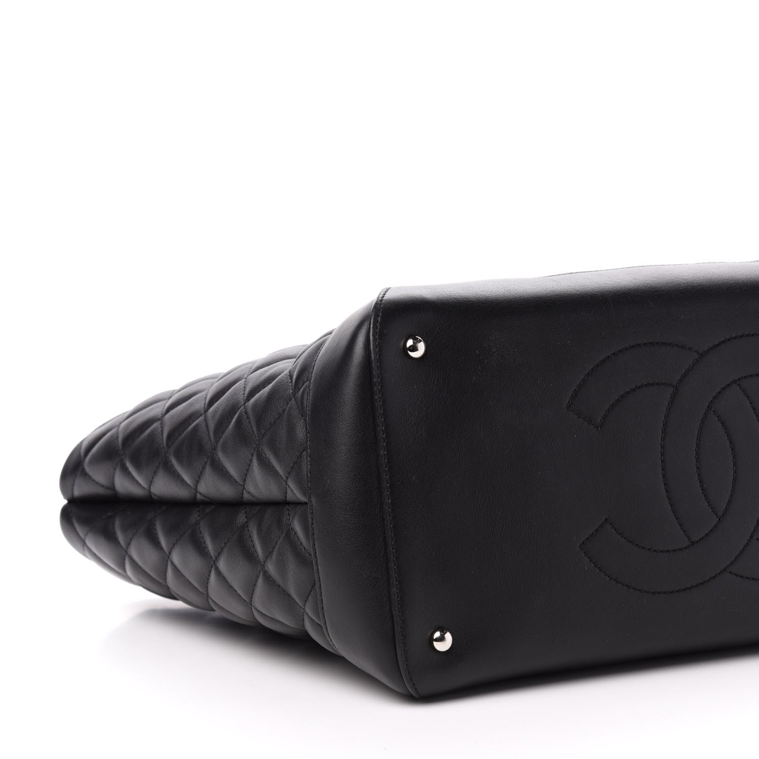 Chanel Calfskin Quilted Large Easy Shopping Tote Black 9 of 11
